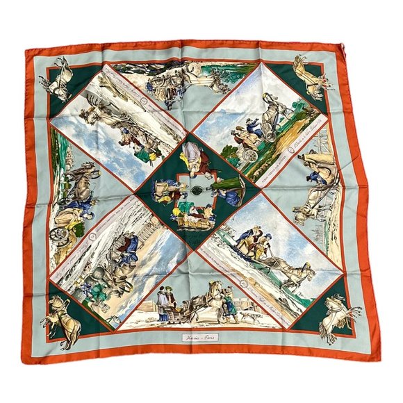 Authentic! Hermes A Walk Voyages en Russie Russia Loic Dubigeon 90cm Silk Scarf - Picture 1 of 7